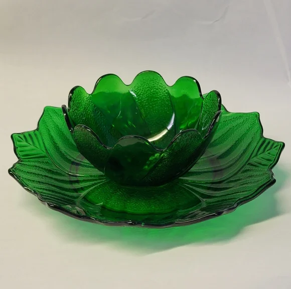 Vintage Fire King Lotus dessert bowl and plate set - Picture 1 of 6